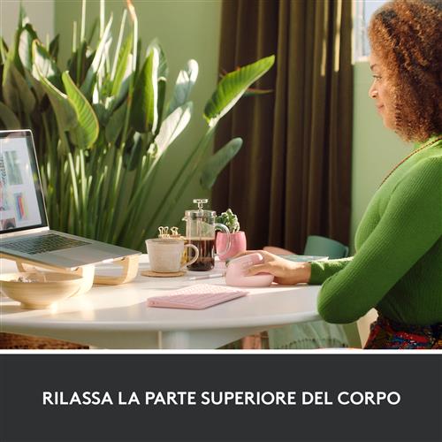 Logitech Lift mouse Ufficio Mano destra RF senza fili + Bluetooth Ottico 4000 DPI