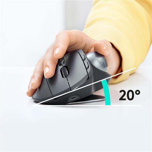 Logitech MX Ergo mouse Ufficio Mano destra RF senza fili + Bluetooth Trackball 440 DPI