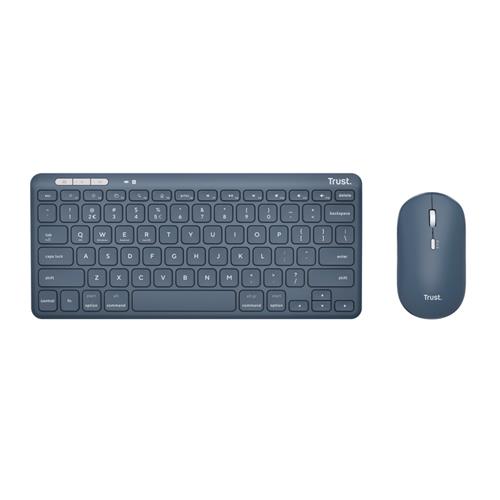 Trust Lyra tastiera Mouse incluso Universale RF senza fili + Bluetooth QWERTY Italiano Blu