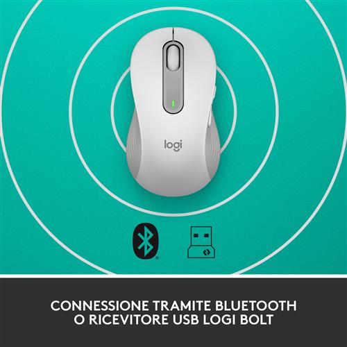 Logitech Signature M650 mouse Ufficio Mancino RF senza fili + Bluetooth Ottico 4000 DPI