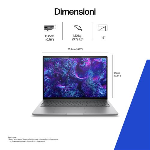 HP ZBook 8 G1i Wolf Pro Security Edition Intel Core Ultra 9 285H Workstation mobile 40,6 cm (16