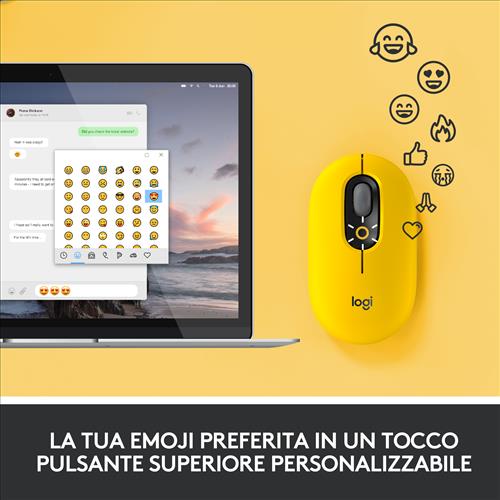 Logitech POP mouse Ufficio Ambidestro RF senza fili + Bluetooth Ottico 4000 DPI
