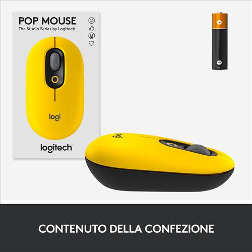 Logitech POP mouse Ufficio Ambidestro RF senza fili + Bluetooth Ottico 4000 DPI
