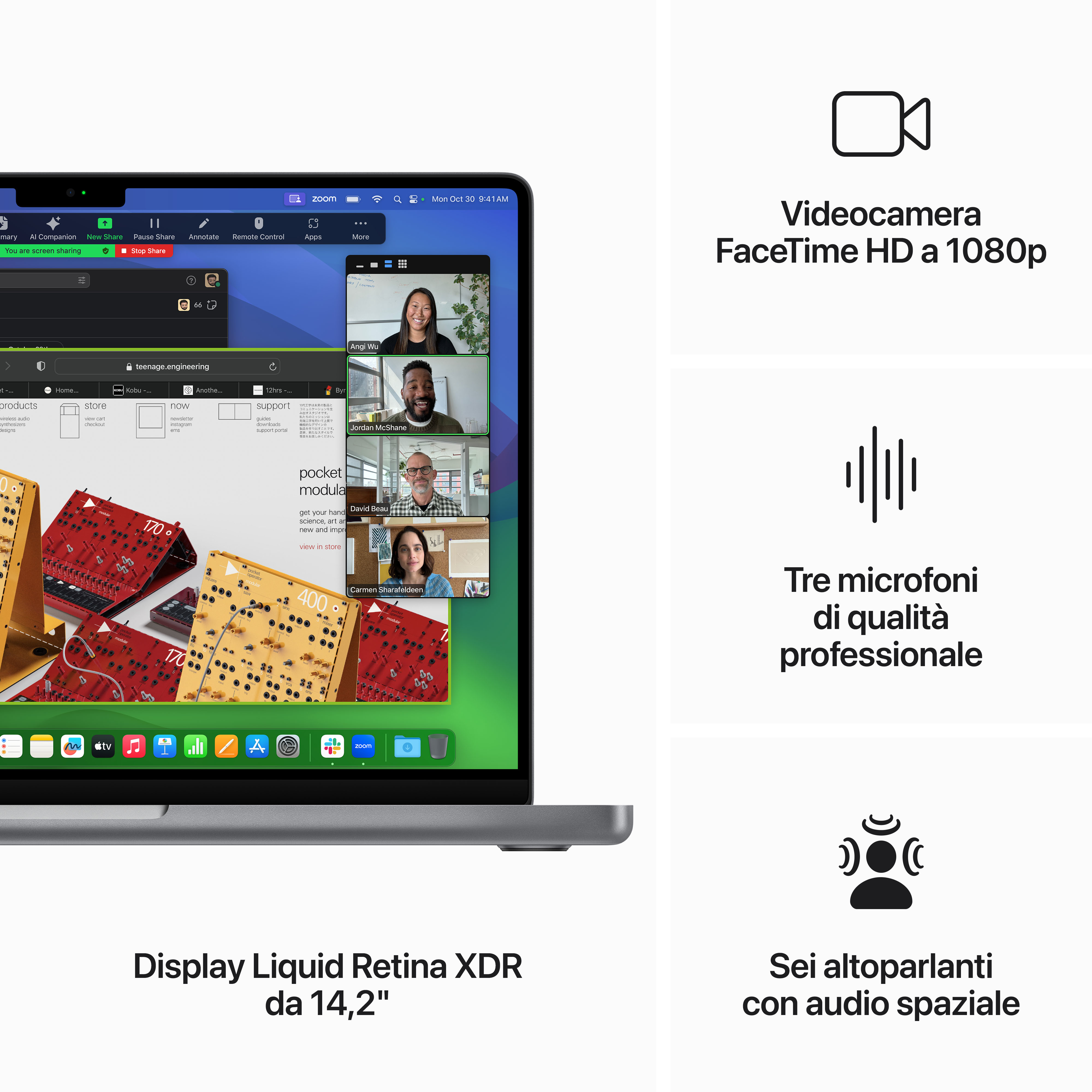 Apple MacBook Pro 14'' M3 chip con 8-core CPU e 10-core GPU, 1TB SSD - Grigio Siderale