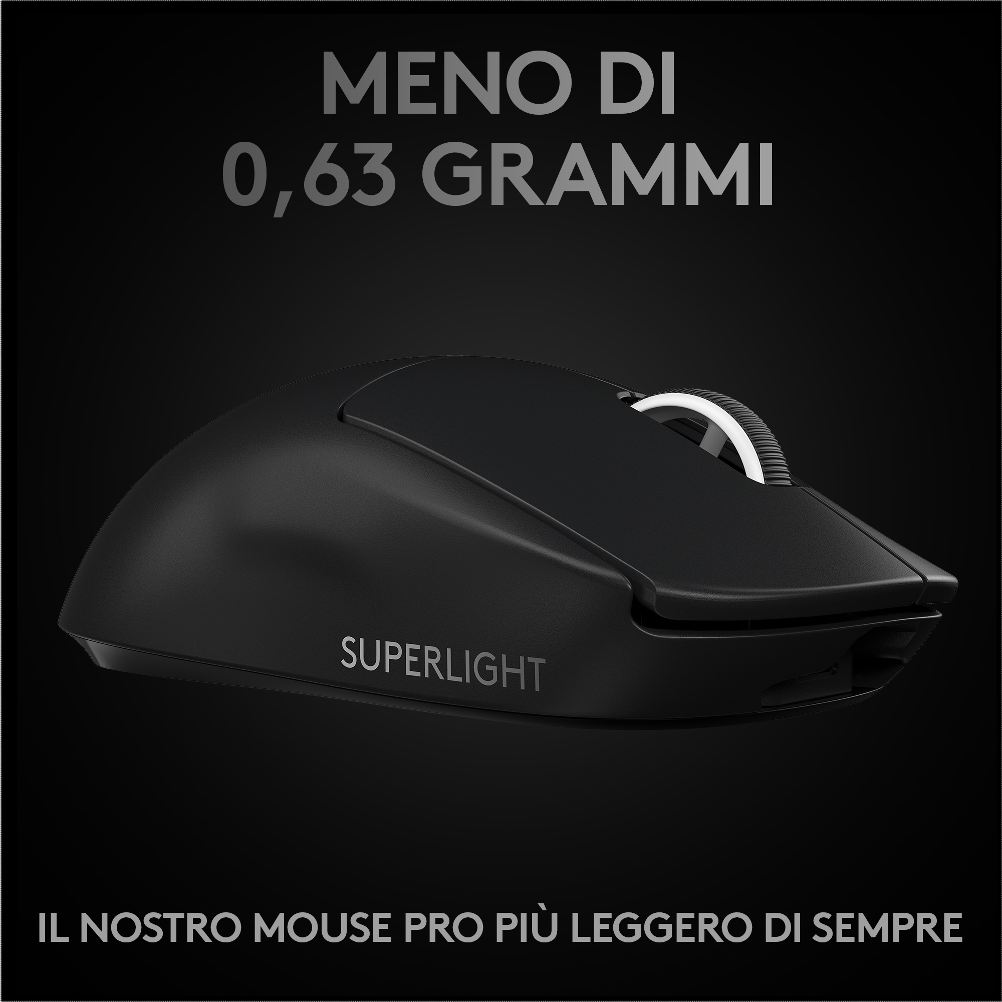 Logitech G PRO X SUPERLIGHT Mouse Gaming Wireless, Leggero 63 g, Sensore HERO 25K, 25.600 DPI, 5 Tasti Programmabili, Lunga Autonomia, Memoria Integrata, per eSport, Compatibile con PC e Mac. Nero