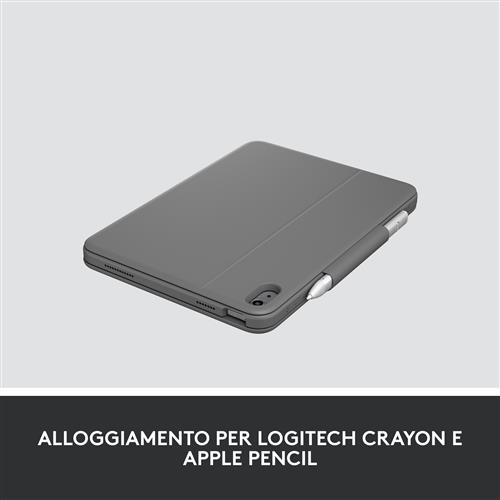 Logitech Rugged Folio QWERTY Italiano Smart Connector Grafite
