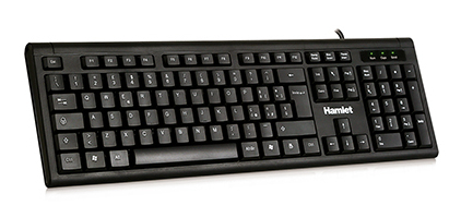 Hamlet KU200 tastiera Ufficio USB QWERTY Italiano Nero