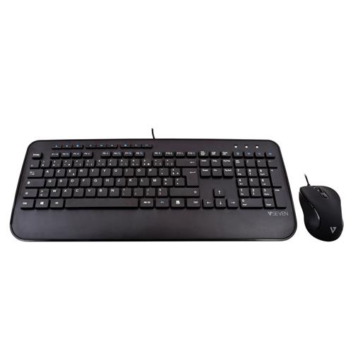 V7 CKU300FR tastiera Mouse incluso Casa AZERTY Francese Nero