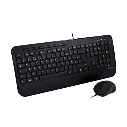V7 CKU300FR tastiera Mouse incluso Casa AZERTY Francese Nero