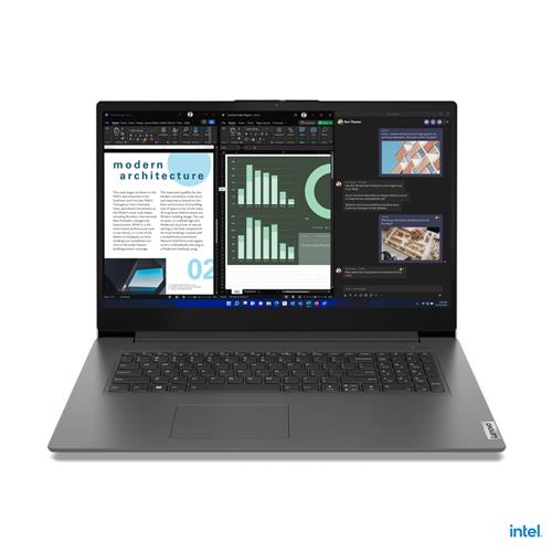 Lenovo V V17 Intel Core i7 i7-1355U Computer portatile 43,9 cm (17.3) Full HD 16 GB DDR4-SDRAM 512 GB SSD Wi-Fi 6 (802.11ax) Windows 11 Pro Grigio