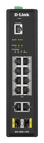 12-PORT L2 INDUSTRIAL SWITCH SMART MANAGED GIGABIT POE