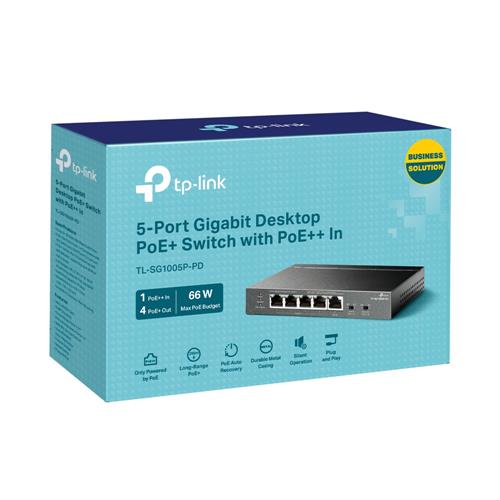 5-PORT GIGABIT DESKTOP SWITCH WITH 1-PORT POE++ IN AND 4-PORT