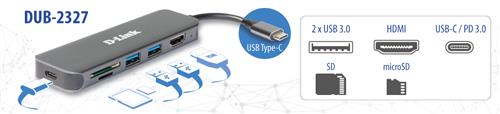 6-IN-1 USB-C HUB DOCKING STATION 2 X USB 3.0 - 1 X HDMI -