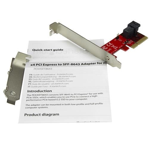 ADATTATORE PCI EXPRESS X4 A SFF-8643 PER SSD U.2 PCIE NVME