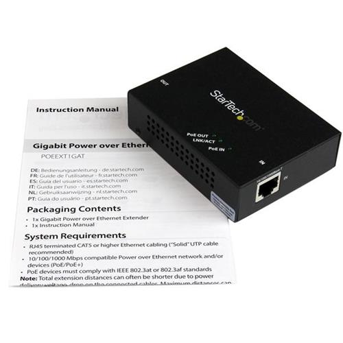 EXTENDER GIGABIT POE+ POWER OVER ETHERNET-802.23AF - 100M