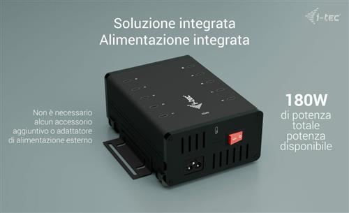 I-TEC CHARGING HUB 10X USB-C USB-C/USB-A HUB 15W/PORT 180W