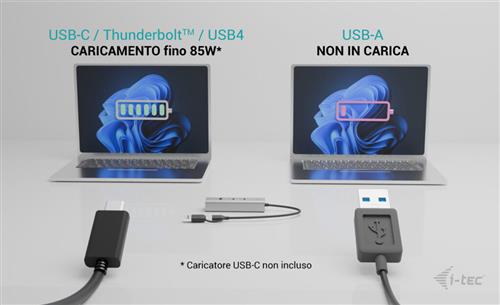 I-TEC METAL HUB USB-C/A PD 85W CHARGING HUB 2X USB-C + 2X USB-A