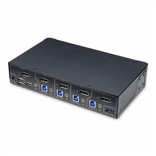 KVM SWITCH A 4 PORTE DP - DISPLAYPORT 4K 60HZ HOTKEYS