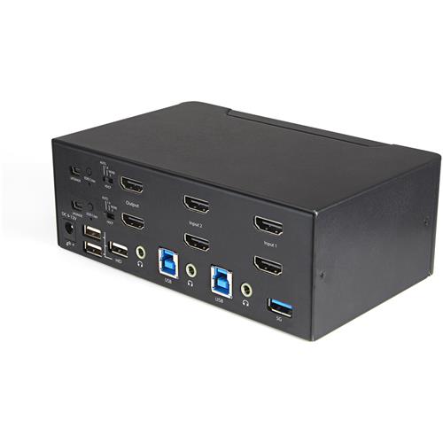 KVM SWITCH HDMI A 2 PORTE E DOPPIO MONITOR 4K 60HZ ULTRA HD