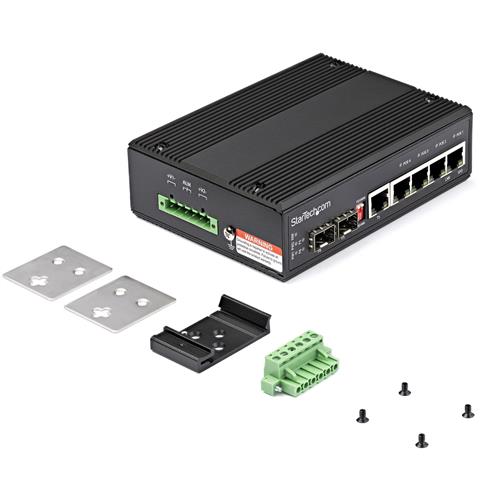 SWITCH DI RETE LAN A 6 PORTE - 2 SLOT SFP 4 PORTE RJ45 POE 30W