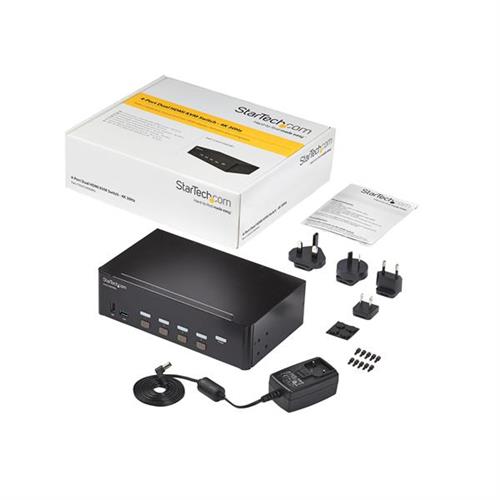 SWITCH KVM A 4 PORTE HDMI - 4K 30HZ - DOPPIO DISPLAY