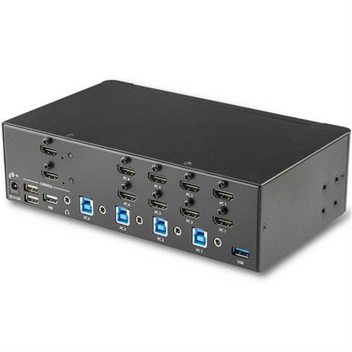 SWITCH KVM A 4 PORTE HDMI - 4K 30HZ - DOPPIO DISPLAY