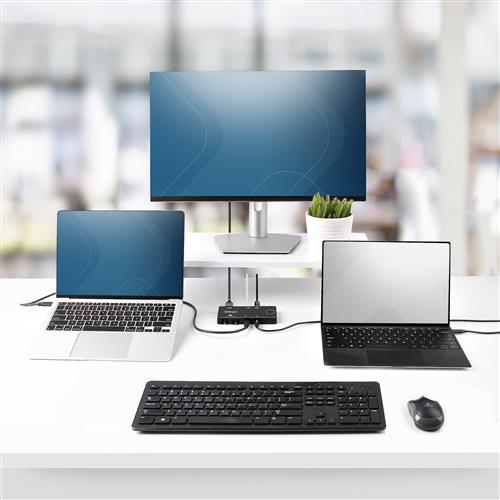 SWITCH KVM USB-C 4K 60HZ DOPPIO PD PASS-THROUGH DA 100W