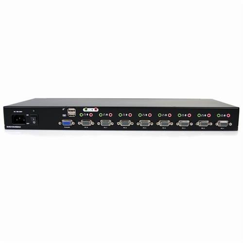 SWITCH KVM VGA USB A 8 PORTE RACK 1U C/AUDIO