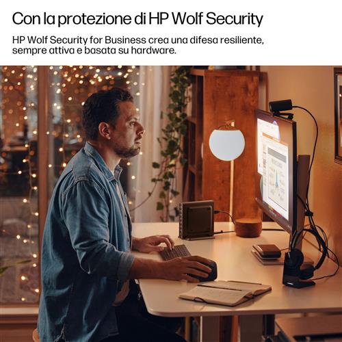 HP EliteDesk 8 Mini G1a Next Gen AI Wolf Pro Security Edition Copilot+ PC AMD Ryzen AI 5 340 32 GB DDR5-SDRAM 512 GB SSD Windows 11 Pro Mini PC AI PC Nero