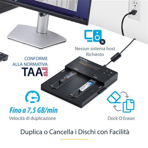 DUPLICATORE ED ERASER M.2 SATA 2.5-3.5IN M.2 NVME PER HDD/SSD