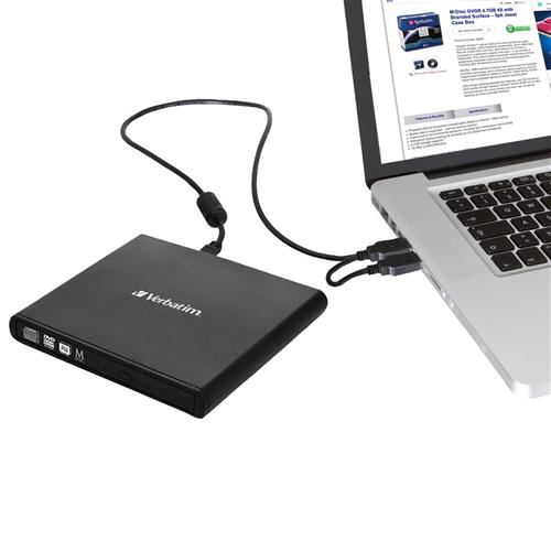 EXTERNAL SLIMLINE CD/DVD REWRITER USB 2.0 BLACK