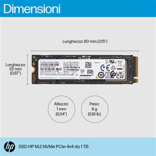 HP 1TB PCIE NVME M.2 SSD