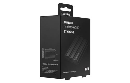 PORTABLE SSD T7 SHIELD 2TB BLACK USB 3.2 GEN2 AES 256-BIT