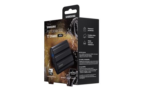 PORTABLE SSD T7 SHIELD 4TB BLACK USB 3.2 GEN2 AES 256-BIT