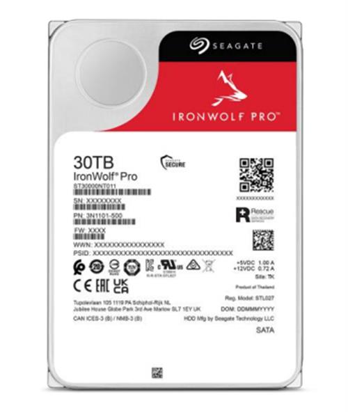 SEAGATE HDD IRONWOLF PRO SATA III 3.5-INCH 30TB ST30000NT011