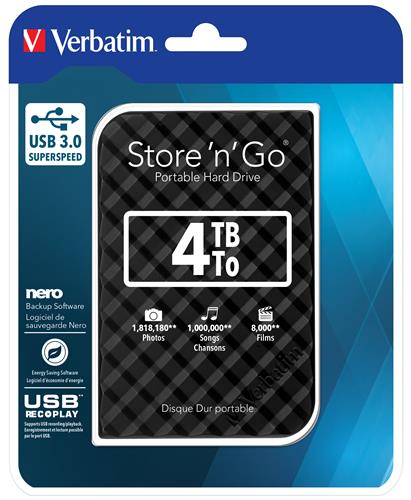 STORE N GO 2.5IN (6.35MM) GEN 2 4TB USB 3.0 BLACK (15MM)