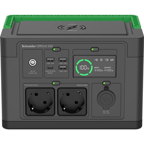 SCHNEIDER OFFGRID PORTABLE PWR STATION 330 332WH LI-ION 2SCHUKO