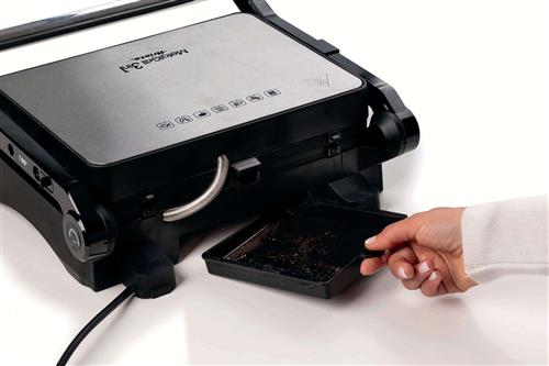 BISTECCHIERA INOX 2000W PIASTRE 29X22 CM 4 FETTE TEMP REGOLABIL.