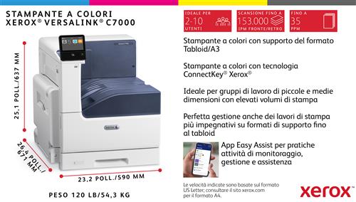 C7000 A3 35/35 PPM PRINTER ADOBE/PCL5E/6 2 TRAYS 620 SHEETS