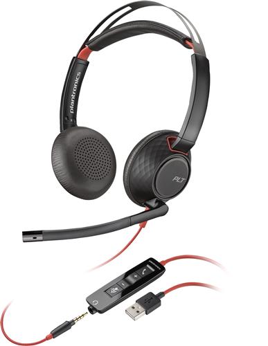 POLY Blackwire 5220 Stereo USB-A Headset (Bulk) Auricolare Cablato A Padiglione Ufficio USB tipo A Nero