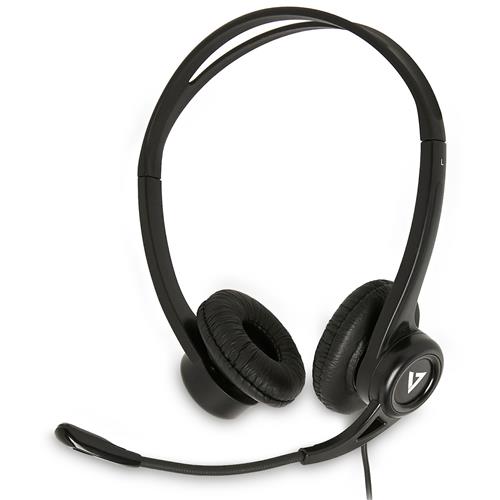 V7 HU311-2EP cuffia e auricolare Cablato A Padiglione Ufficio USB tipo A Nero