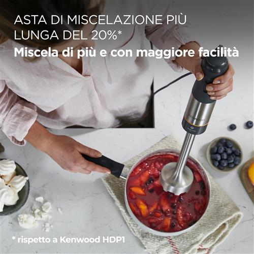 Kenwood Triblade XL+ HBM60307GY Mixer a immersione 1000W con accessori Grigio