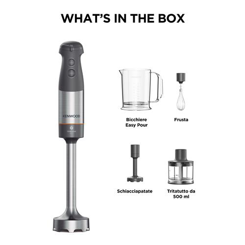 Kenwood Triblade XL+ HBM60307GY Mixer a immersione 1000W con accessori Grigio