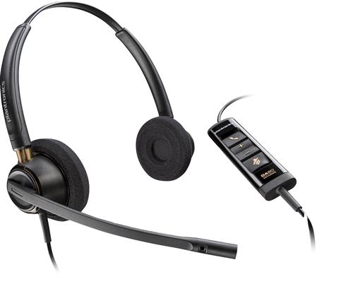 POLY EncorePro 525 Microsoft Teams Certified Stereo with USB-A Headset Auricolare Cablato A Padiglione Musica e Chiamate Nero