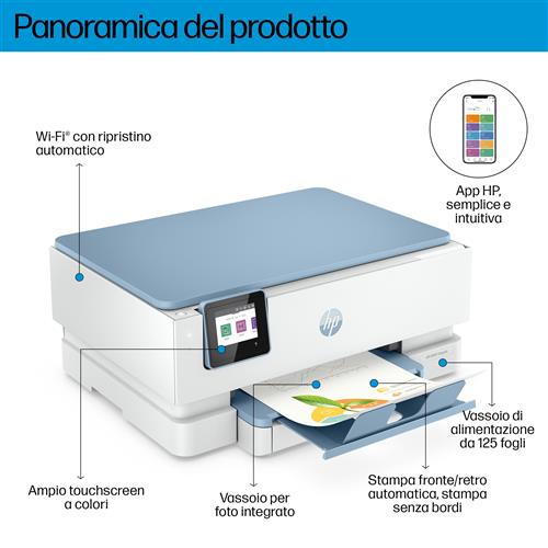 HP ENVY INSPIRE 7221E AIO EMEA SURF BLUE PRINTER/A4/15PPM/256MB