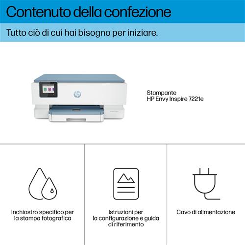 HP ENVY INSPIRE 7221E AIO EMEA SURF BLUE PRINTER/A4/15PPM/256MB