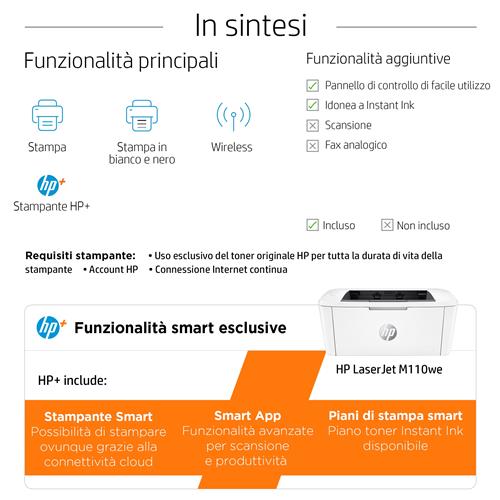 HP+ LASERJET M110WE 16/32MB USB WI-FI A4 A5 A6 LASER 600 X 600 D