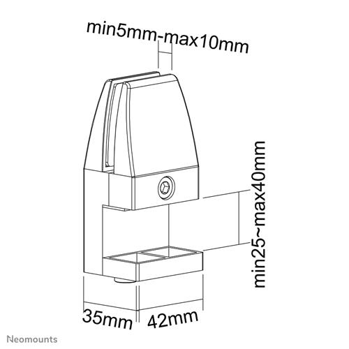 KIT DI MORSETTI DA SCRIVANIA 25-40 MM - BIANCO