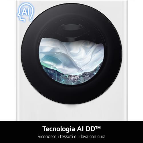 LG F2R3S09NSWB Lavatrice 9kg AI DD, Classe A-10%, 1200 giri, Vapore, AI Wash