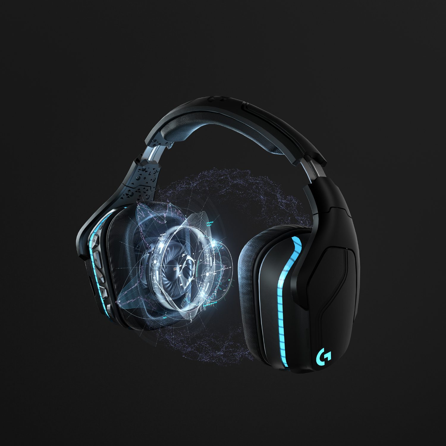 Logitech G Logitech G935 Cuffie Gaming RGB Wireless, Audio Surround 7.1, Cuffie DTS: X 2.0, Driver Pro-G 50 ?mm, 2.4 GHz Wireless, Microfono Flip-to-Mute, Tasti G, PC/Mac/Xbox One/PS4/Nintendo, Nero